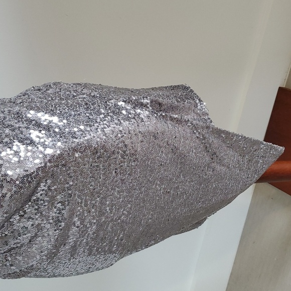 Lulus Disco nights silver sequin mini dress size M adjustable straps like new - Picture 7 of 11